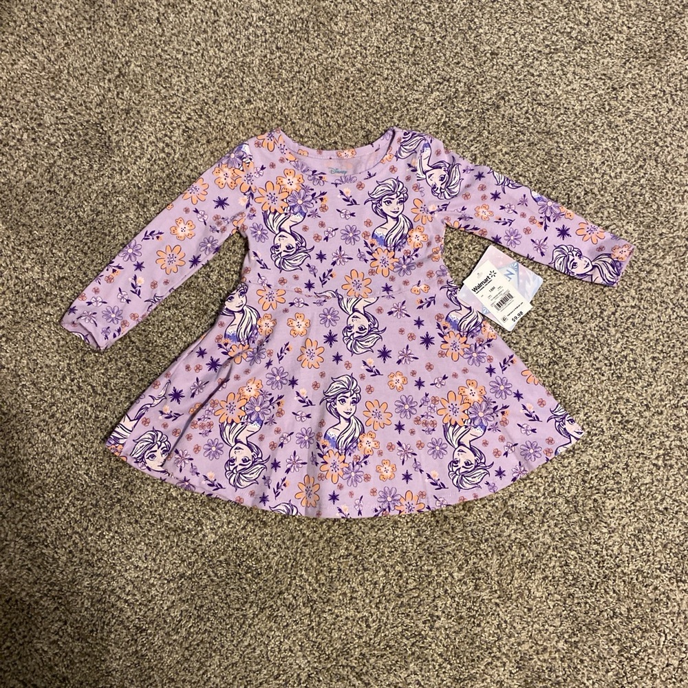 Disney Frozen Lavender Dress with Floral Print